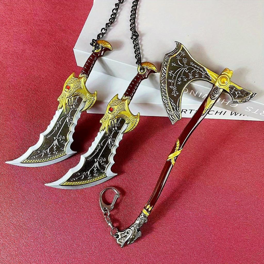 18cm God of War 4 Katana Sword Metal Anime Kratos Athena Blade Ghost Leviathan Chaos Real Size Japanese Katana Sabre Figure Plaything