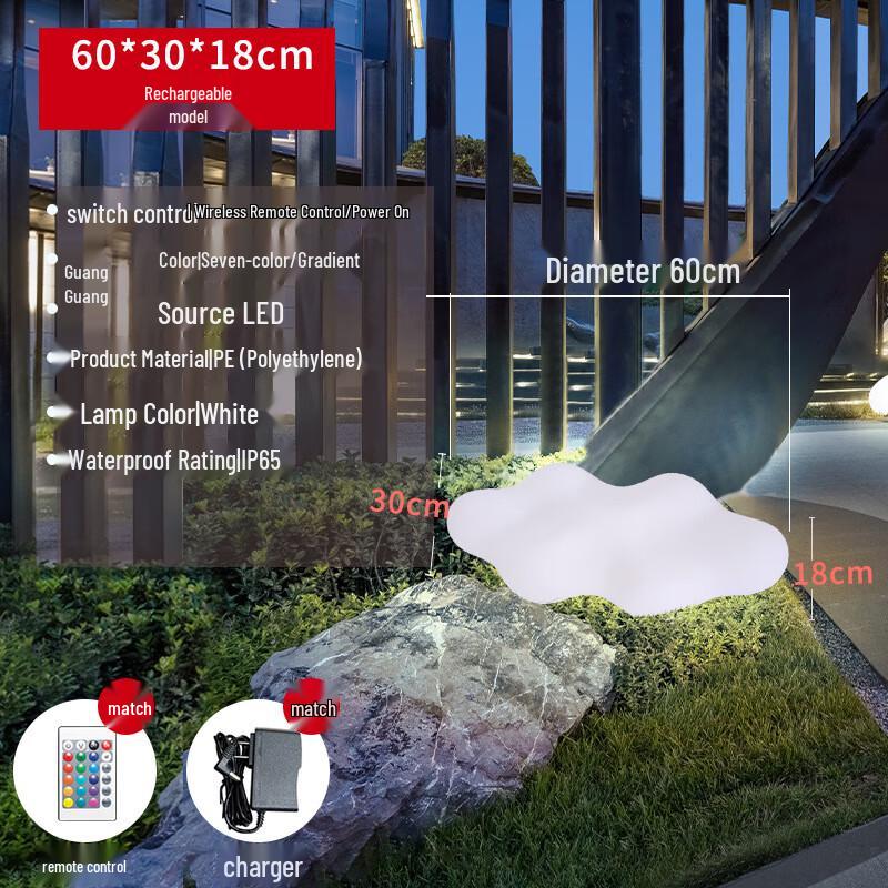 Solar Cloud Bench Outdoor Garden Lamp