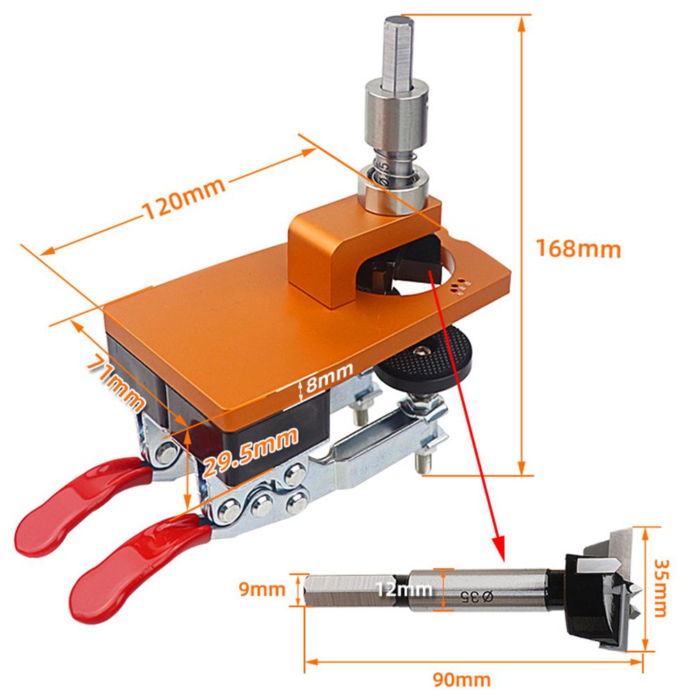 Hinge Jig Hole Drilling Guide Locator Adjustable 35mm Double Clamp Hinge Hole Opener Cabinet Hinge Hole Fixer Drilling Tools