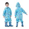 Children's 3D Cartoon Rain Poncho with Reflective Strips - Boys, Girls, Toddlers, Kindergarteners