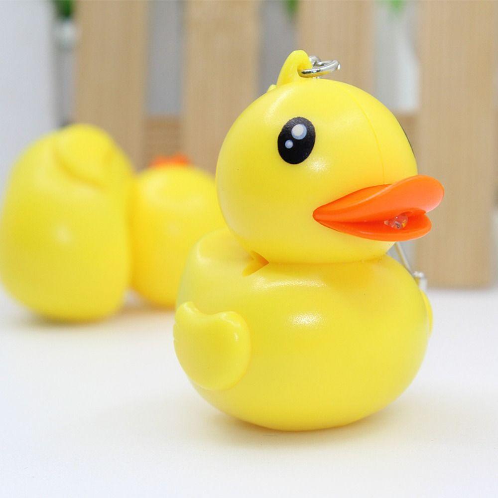 Animal Shape Sound Light Keychain Model Doll LED Duck Keyring  Children's Gifts