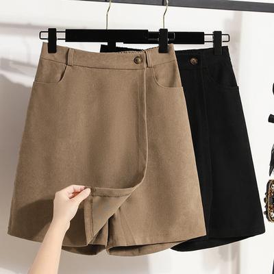 Damska półspódnica Wiosna i Jesień Krótkie Spódnice Cienki Tweed Spódnica Plisowana Plus Size Spodnie Spódnica