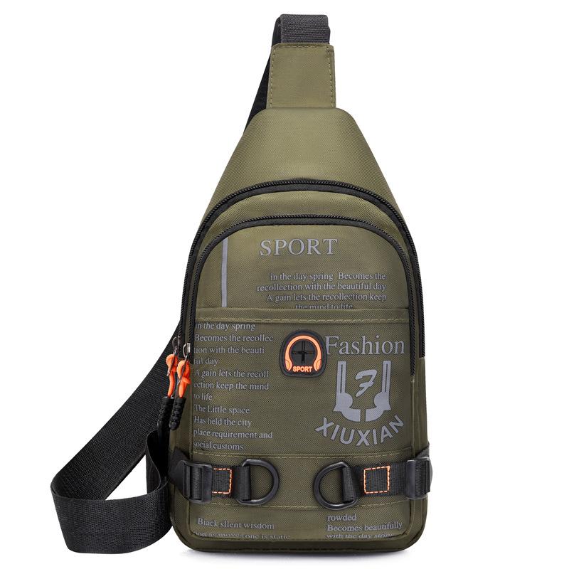 New breast bag trendy shoulder bag outdoor casual messenger bag waterproof and wear-resistant multi-functional Oxford cloth chest bag