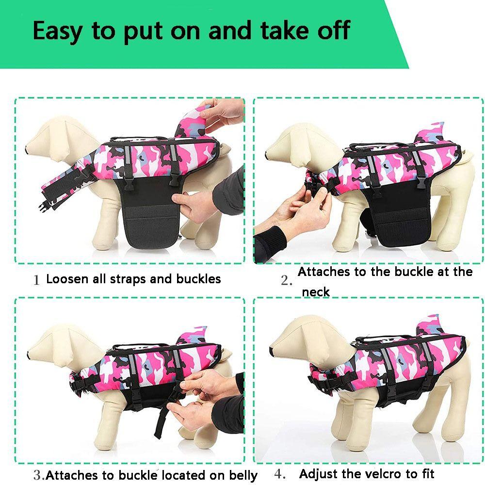 Polyester Dog Swimwear Ripstop Dog Life Vest Safety Camouflage Dog Life Jacket  Swimming Boating