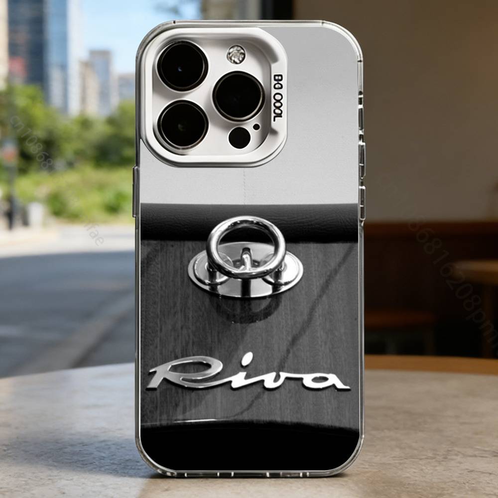R-RIVA Yacht Luxurious Brand Hard Phone Case for IPhone 17 16 15 14 13 12 11 Pro Max Plus16E X XR XS Max Shockproof Full Cover
