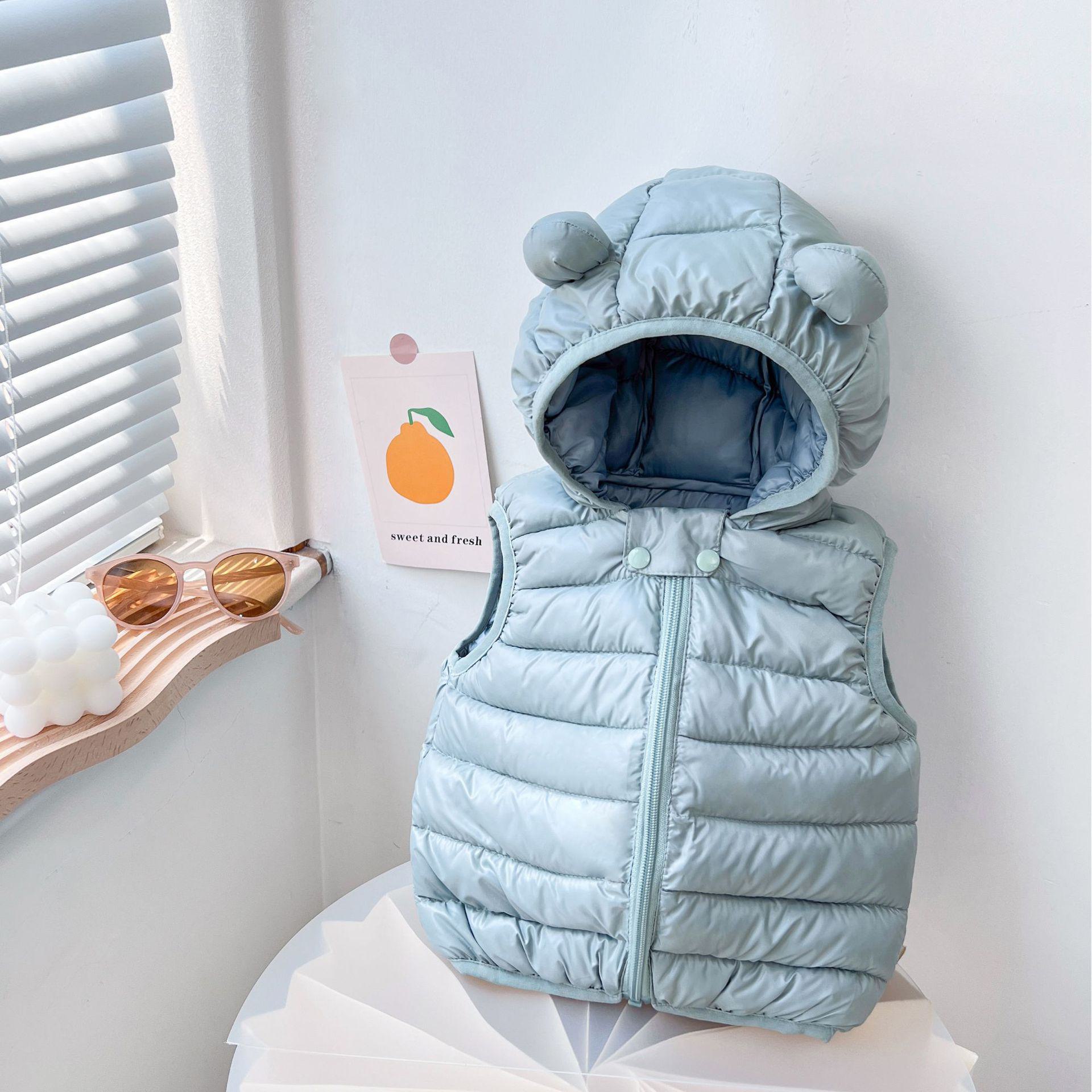 

Стильная куртка для младенцев: Жилет из хлопкового пуха для девочек на осень и зиму, легкий повседневный жилет для мальчиков. 100 cm