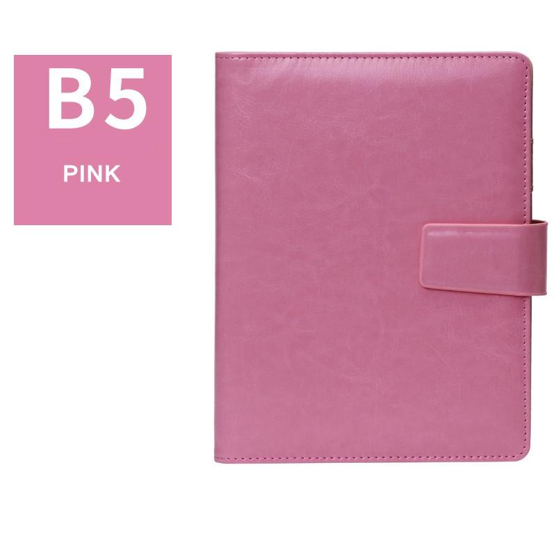 A5 6-Ring Notebook with 100 Sheets PU Leather Spiral Bound College Diary Featuring Phone Holder and Pockets Style Loose-leaf
