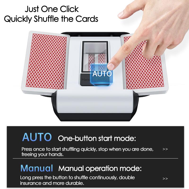 2000mAh Rechargeable Automatic Card Shuffling Machine Electric Poker Card Mixer Automatic Shuffler Tool for Board Games Party