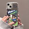 For Huawei Mirror Puff Shell with Stand Mobile Phone Case Mirror Self-adhesive New Simple Style Crayon Shin-chan Cartoon