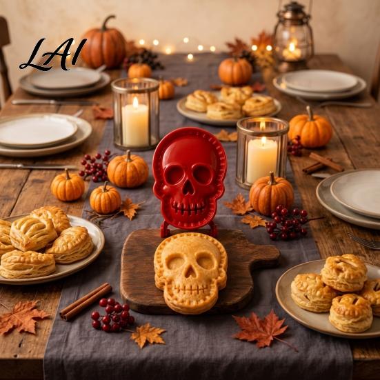 Baking Gifts for Bakers Halloween Hand Pie Mold Skull Dough Press Cutter Reusable Cutter Mini Mold Holiday Treats Pastry Supplies Creative