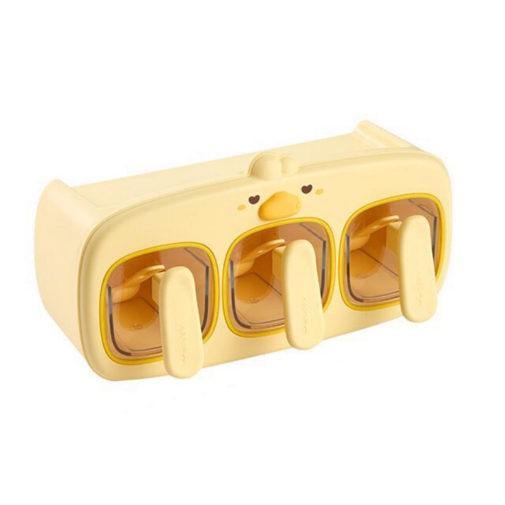 

Wall-Mounted Kitchen Seasoning Jar 3 Grids Spice Storage Container Kitchen Accessories жёлтый