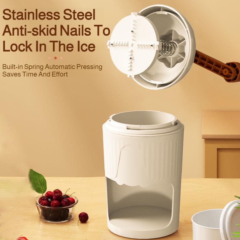 Portable Fast Ice Breaker Hand Crank Shaved Ice Making Machine DIY Hand-Cranked Ice Shaver – Household Manual Snow Cone Smoothie