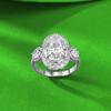 Luxury S925 Silver Oval Simulated Diamond Ring (8x11mm) - European & American Wedding Jewelry