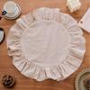Solid Color Ruffled Placemat Cotton Table Napkin Cloth Practical Round Napkin  Dining Table