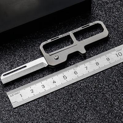 Titanium Alloy Key Chain Knife Pocket Keychain MINI Folding Knife Lightweight Belt Pendant Multifunctional Utility Knife Car Key