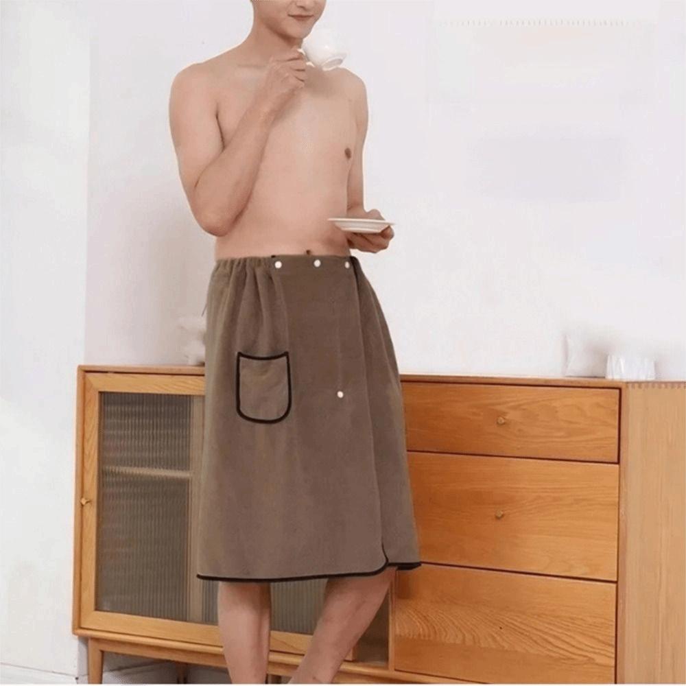 Coral Fleece Wearable Towel Soft Comfortable Beach Wrap Thick Design Bath Skirt  Pool Use