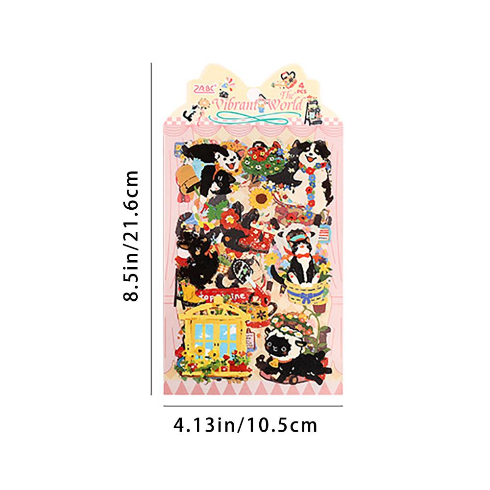 Mengmeng Black Meow Animal Creative Stickers, Cat Account Material DIY Stickers