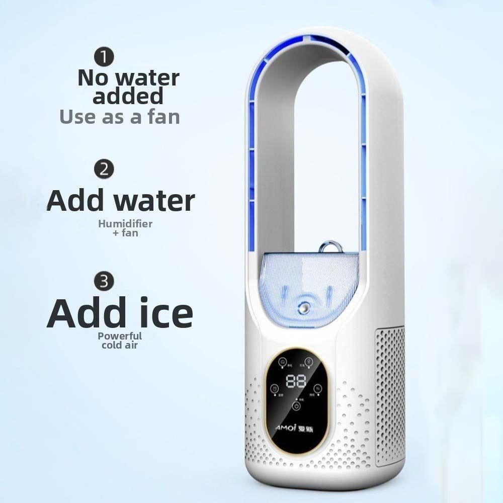 6 Speeds Bladeless Misting Fan Water Mist Atomization Desktop Cooling Fan  Home Office