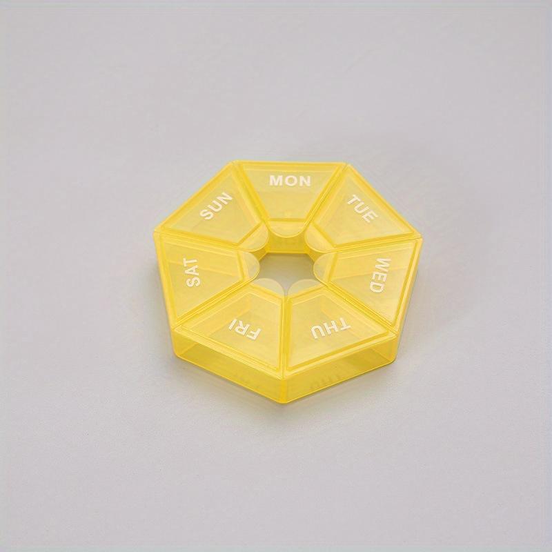 

Органайзер для таблеток на 7 дней, портативный дорожный контейнер для хранения таблеток, ежедневный напоминатель о приеме лекарств для путешествий, уличные аксессуары жёлтый