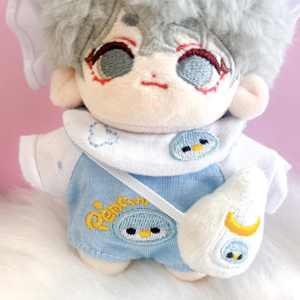 Baby Penguin Plush Clothes [Hat, Romper, Bib, and Baby Bottle Set] for 10cm Plush Toy, Kigurumi, Accessories, Otaku, Doll, Mascot, K-Pop Doll,