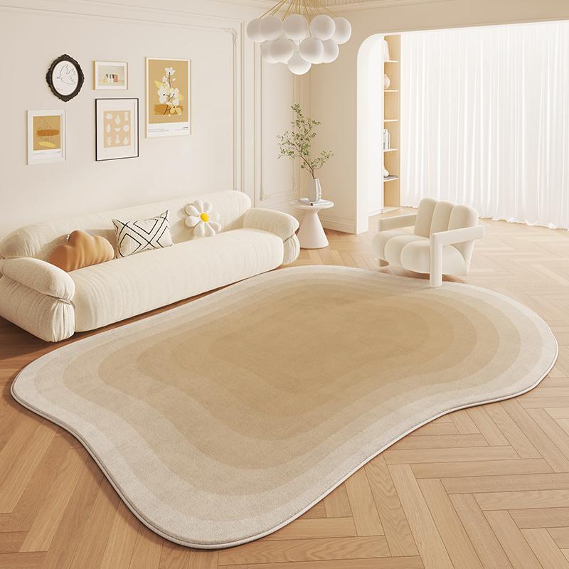 French Cream Style Shaped Carpet Living Room New High-grade Faux Cashmere Irregular Bedside Rugs Bedroom Floor Mats