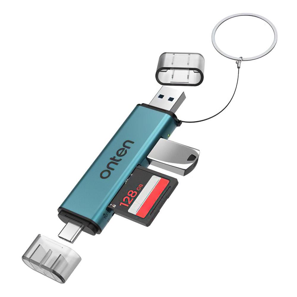 

ONTEN OTN-CR537S USB A/Type C to Mini SD/TF Card Reader OTG Adapter for Phone Tablet Laptop A