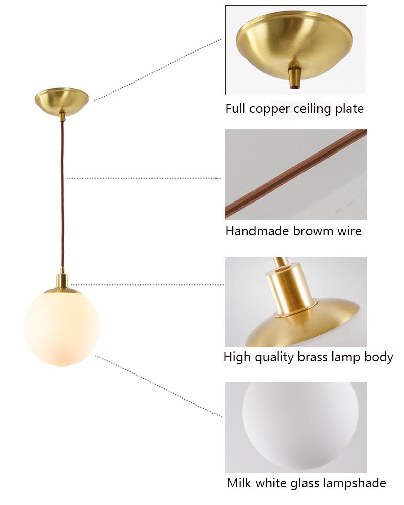 Nordic nowoczesny pojedynczy klosz szklana kula E27 żyrandol LED salon jadalnia sypialnia kuchnia sklep odzieżowy oświetlenie