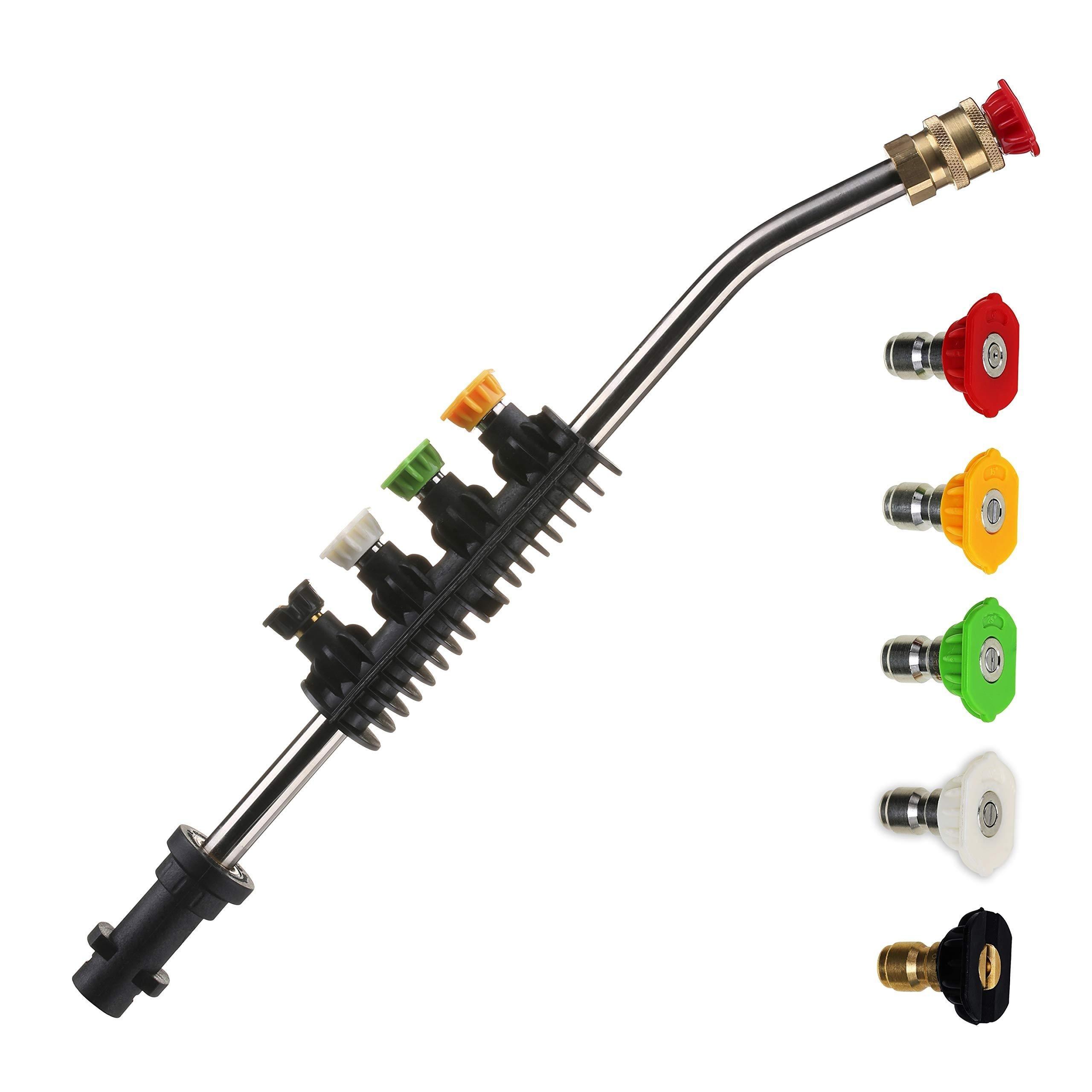

38.1cm Pressure Washer Extension Pole for Karcher K2 K3 K4 K5 K6 K7 Quick Connect Adapter & Nozzle Holder Manual Replacement Lan
