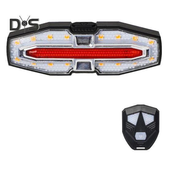 Bicycle Tail Light Adjustable LED Remote Control MTB Road Mountain Bike Turn Signal Lamp Waterproof Rechargeable Bright Night Riding Bike Warning