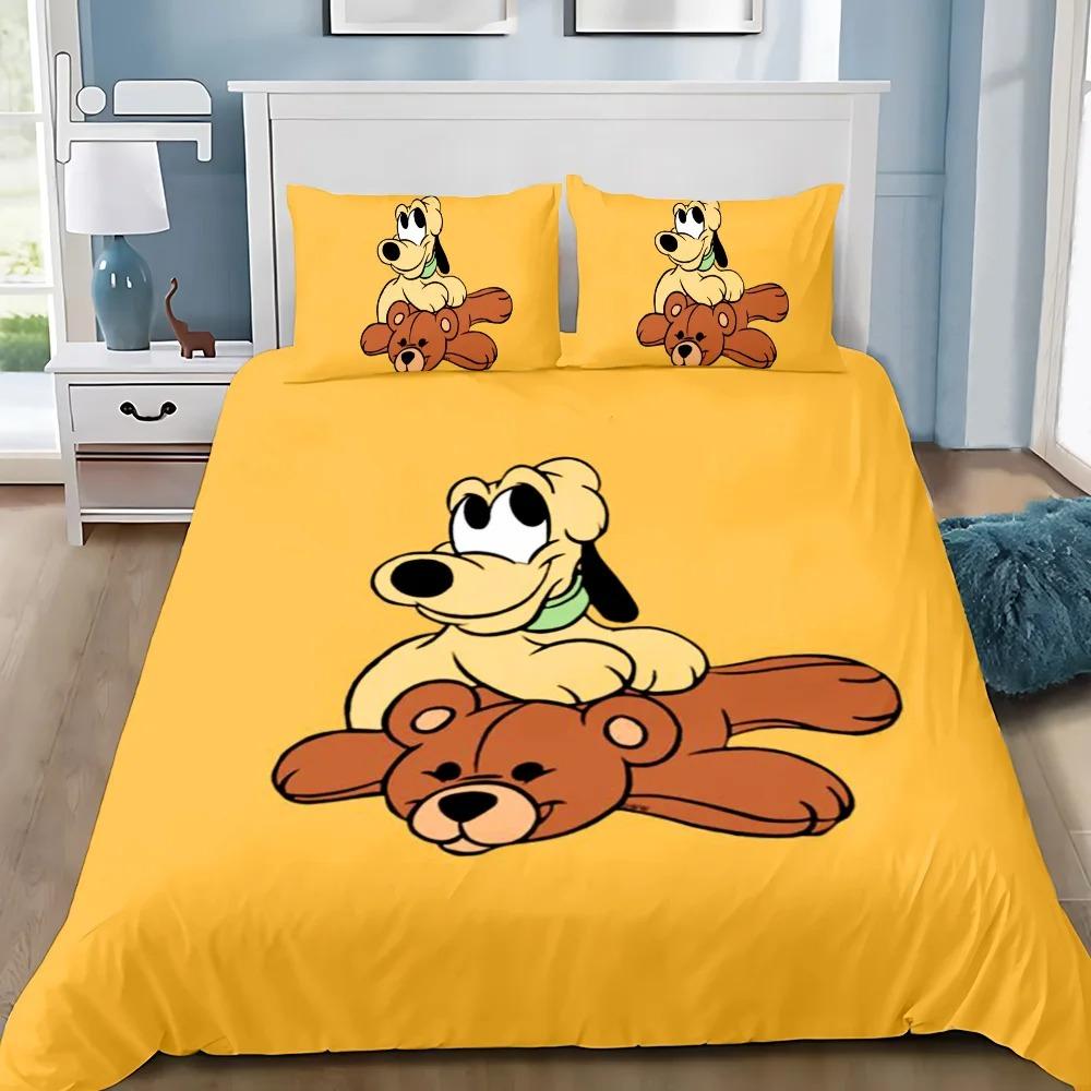 Pluto Dog Duvet Cover Pillowcase Bedding Set Adult Boy Girl Bedroom Decoration Children Gift Single Double Large Size