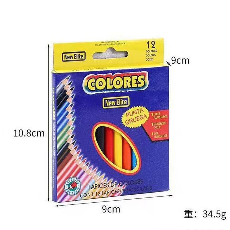

12 Color Pencil Stationery Set, 3.5 Inch Mini Color Pencil Kids Drawing Pencil