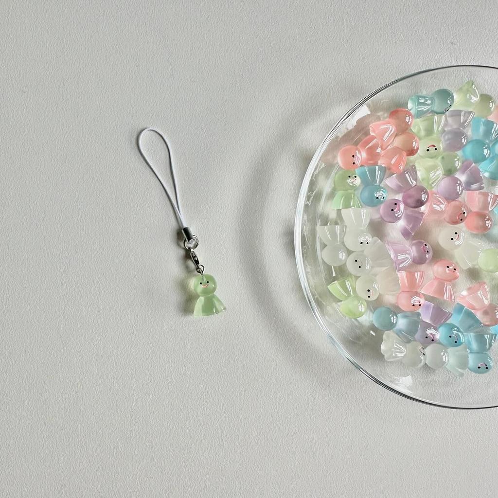 Glow-In-The-Dark Cute Snowman Keychain, Phone Lanyard As a Gift for Friends, Colorful Cartoon Ghost Pendant, Phone Case Accessory, Cute Doll Trinket