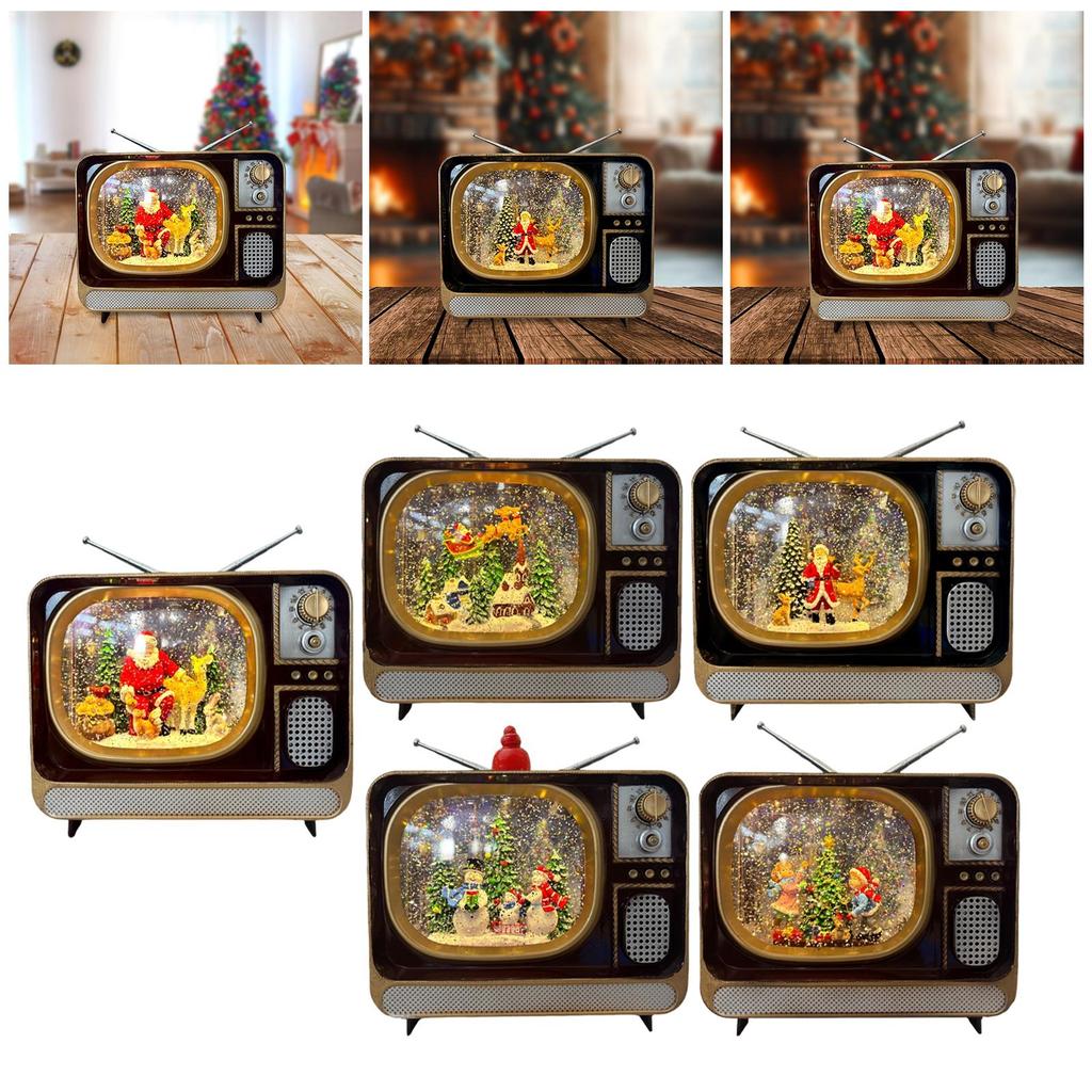 Glittering Christmas Music Box LED Night Light TV Design Gifts USB Powered Xmas Decoration Christmas Lantern for Bar Bedroom