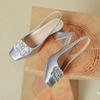Fashion Bag Head Sandals Women's Summer 2025 New French One-word Strap High Heels Thick Heel Square Head Empty Shoes