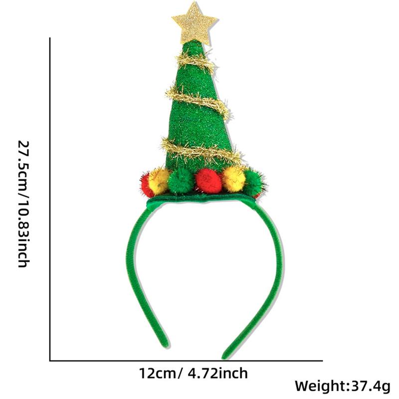 1pc Headband Hair Accessory Christmas Gold & Red Deer Antlers Glitter