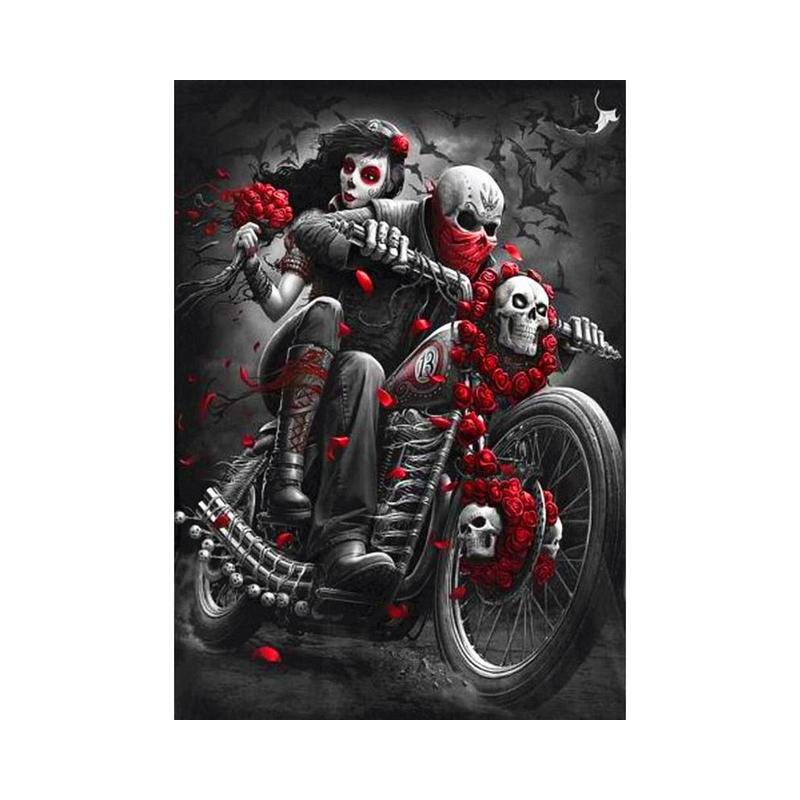 

DIY Алмазная картина Хэллоуин Череп Картина Алмазная вышивка Женская мозаика Комплект Домашнее настенное художественное украшение 30*40cm слоновая кость