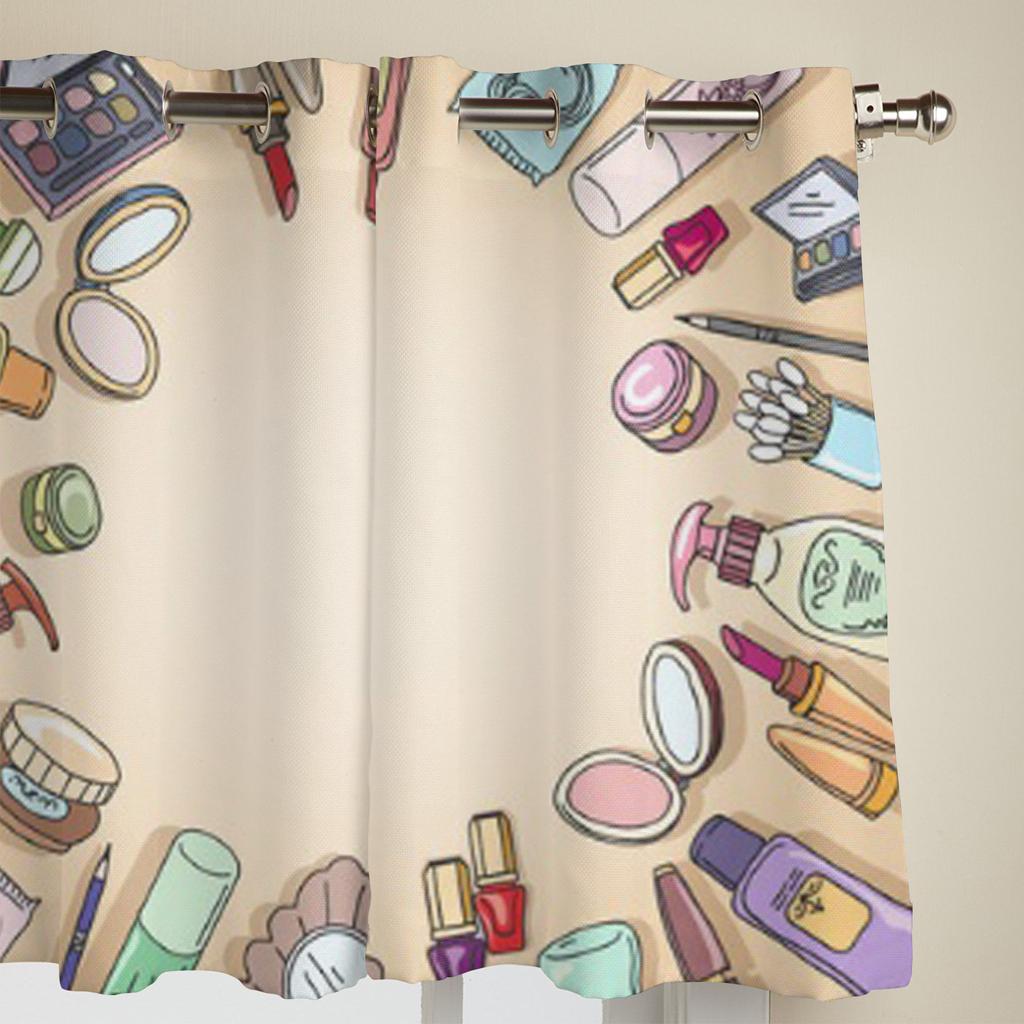 Modern Window Curtains Cosmetics Hand Drawn Luxury Fashion Curtains for Living Room Bedroom Kitchen Drapes