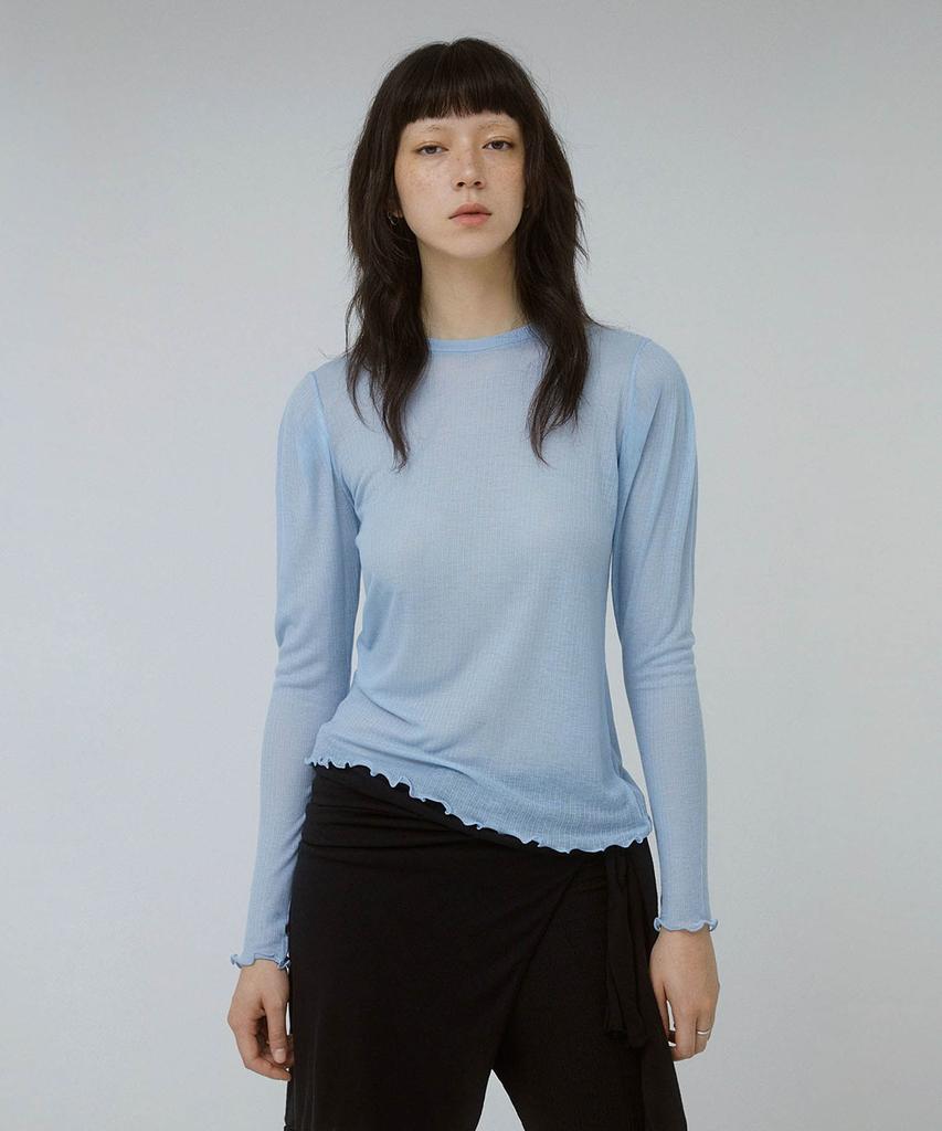 Tibaeg Re Petit Tuck Wool Tencel T-Shirts Bl