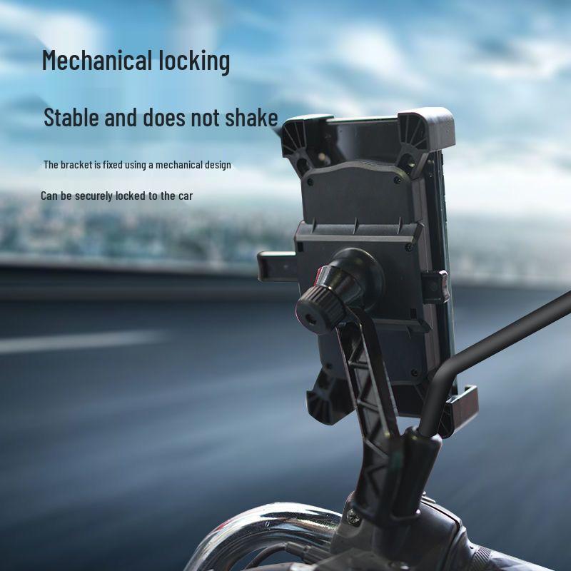 Electric Vehicle, Motorcycle & Bicycle Shock-Absorbing Phone Holder for Takeaways