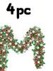 Red White Green Silver Shiny Metallic Twist Christmas Garland Home Tree Mantle Stair Holiday Xmas Party Decor Snowflake Garland