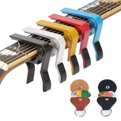 1 Stück Gitarren-Capo mit Paddel-Tasche für Akustik-E-Gitarre Einhand-Capos Mehrfarbiges Instrumenten-Gitarrenzubehör TMZ
