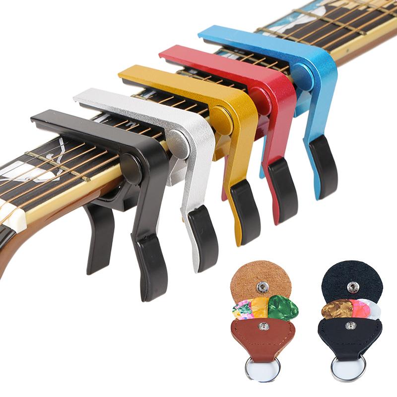 1 Stück Gitarren-Capo mit Paddel-Tasche für Akustik-E-Gitarre Einhand-Capos Mehrfarbiges Instrumenten-Gitarrenzubehör TMZ