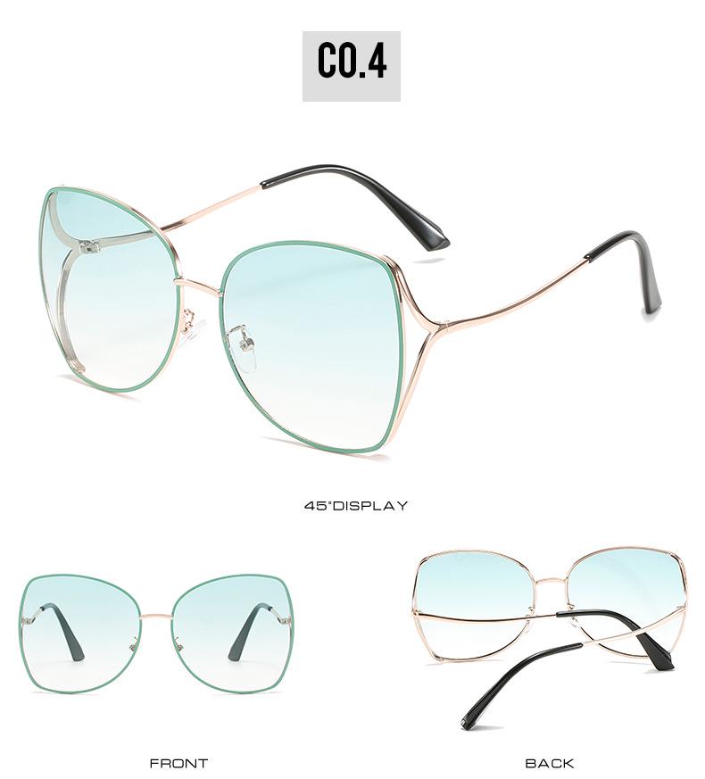 Women's Fashion Polygon Metal Sunglasses with Ocean Lens - New Trendy Design