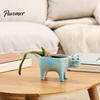 Breathable Clay Flower Pot Ceramic Cat Planter, Cute Kitty with Drainage Hole, Stable Base Planter Decorative Plant for Succulents Cactus Indoor Table
