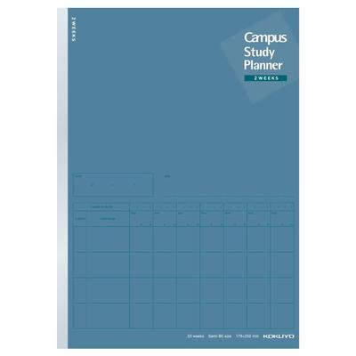KOKUYO Campus Notebook Study Planner 2 Weeks Ruled Semi-B5 Navy 2-Book Set No-Y80LT-DBX2SET