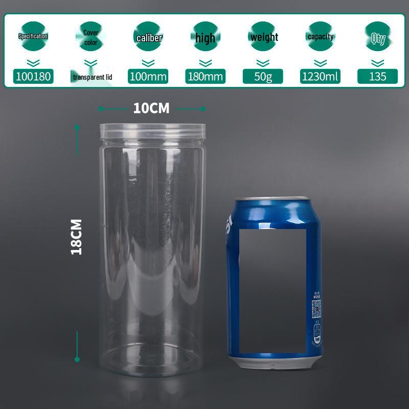 Transparent PET Airtight Plastic Snack Jar