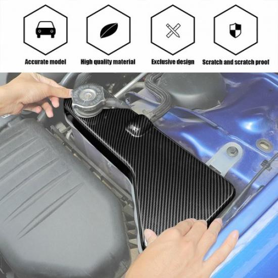 Carbon Fiber Coolant Tank Cover Trim Cap For Dodge Challenger/Charger 2011+ ABS