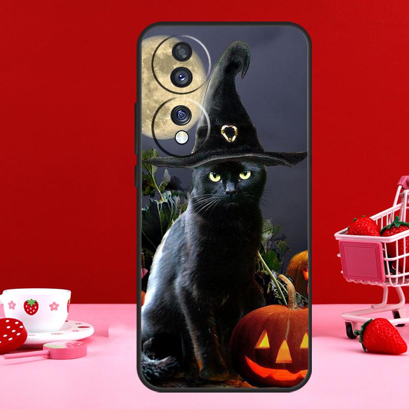 Witchcraft Halloween Cat Dark Witch For Honor Magic 7 5 6 8 Pro Case For Honor 200 400 50 70 90 Lite X8c X8b X9a X9b X9c X9d Win