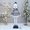 Blue Telescopic Snowman Plush Doll Christmas Decoration