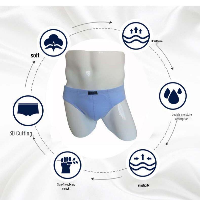 Herren Mid-Waist Baumwoll-Slips für mittleres und älteres Alter - Groß, Lockere Passform